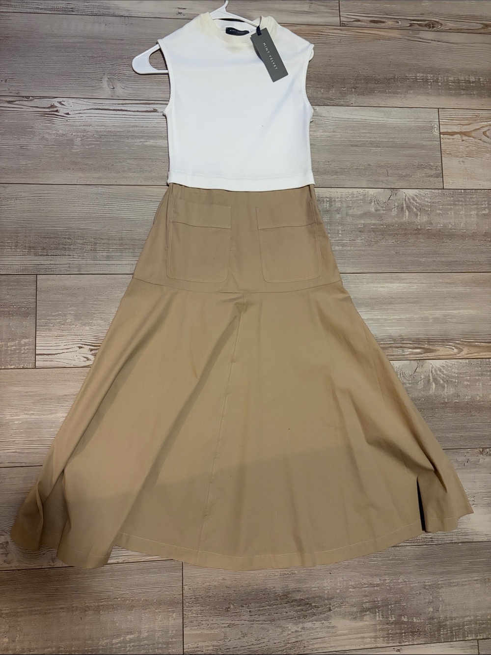 Mint Velvet Pocket Woven Mix Midi Dress NWT XS